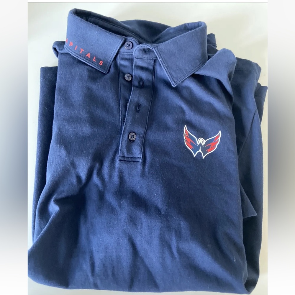 Washington capitals hockey, navy blue, men’s polo caps size large